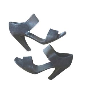 Prada Black Suede Heels Sandals Women's Size 8.5